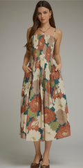 Autumn Garden Pleated Midi