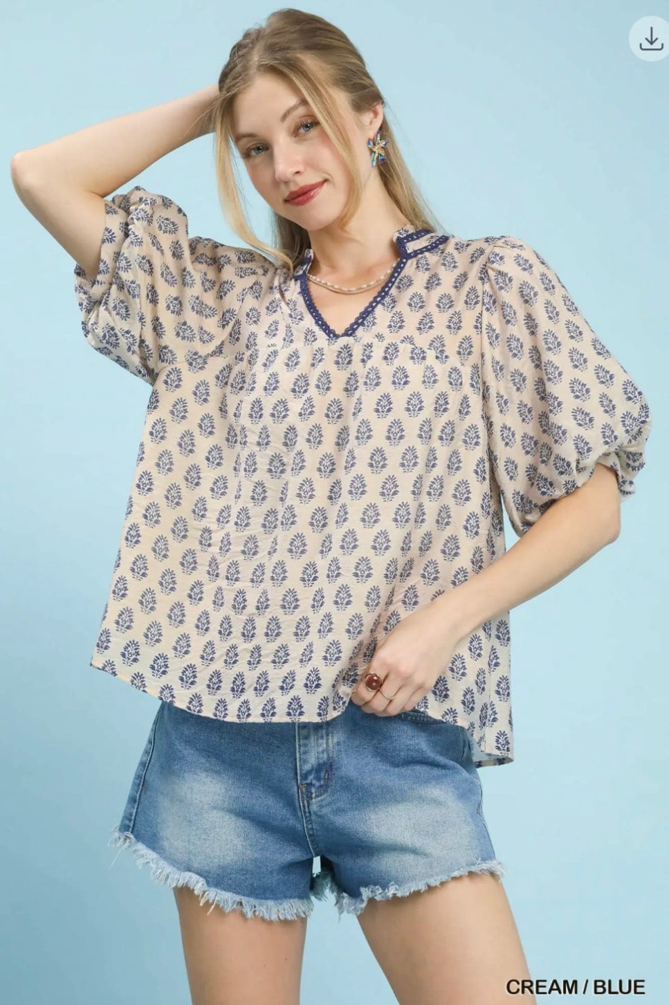 Blue Harbor Bloom Top