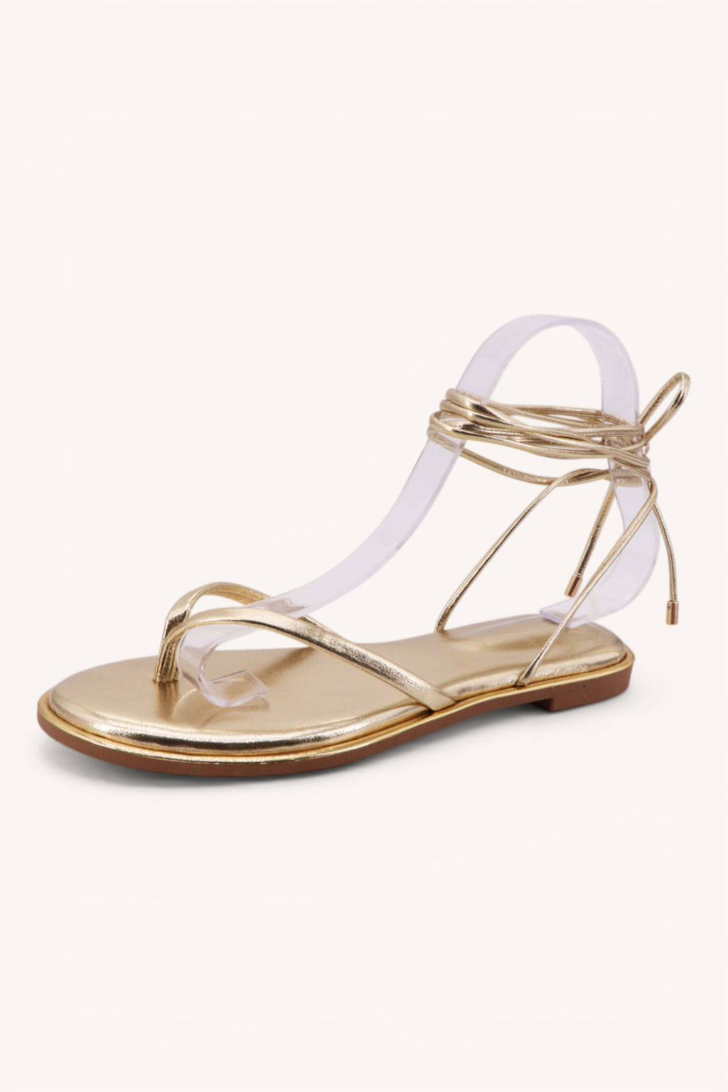 Lace-Up Thong Sandals Strappy Ankle Tie Flat Summer