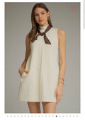 Cream & Cocoa Scarf Dress