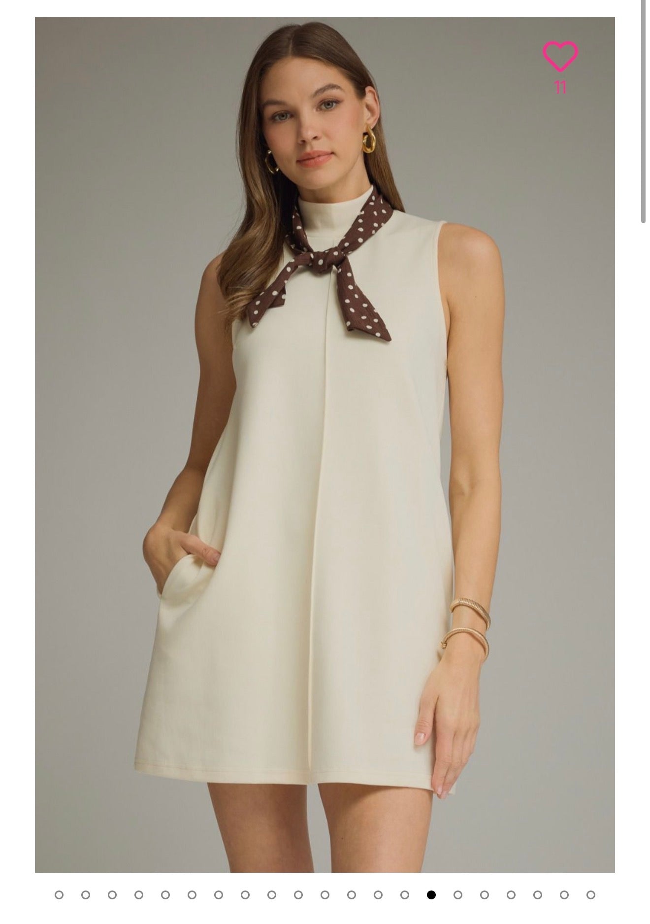 Cream & Cocoa Scarf Dress
