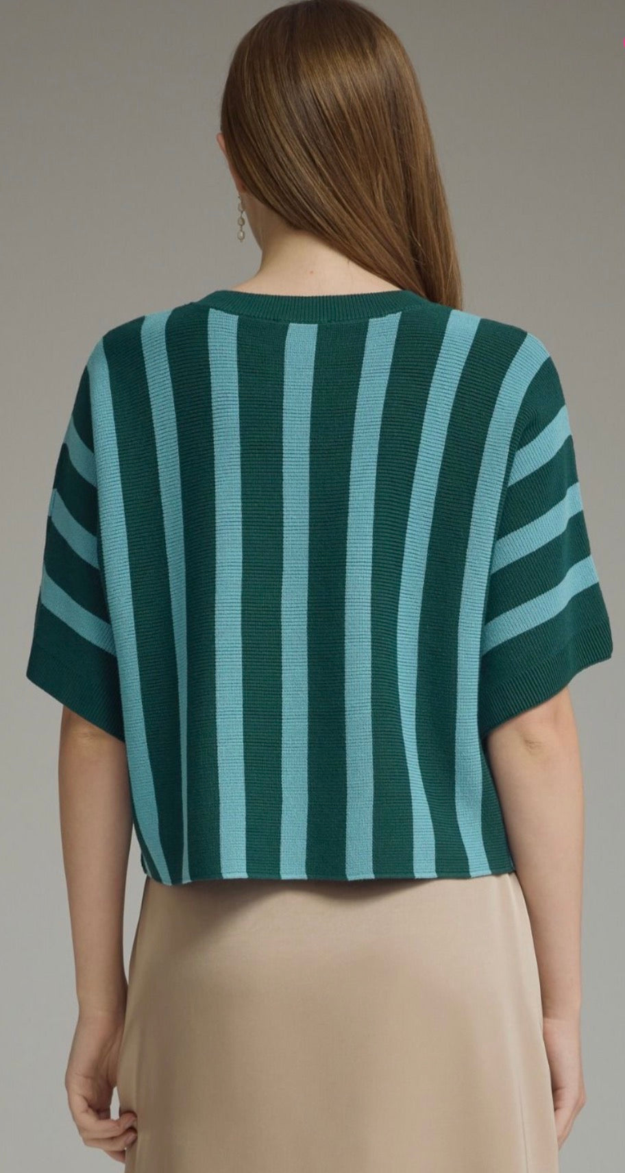 Green Harbour Striped Sweater Top