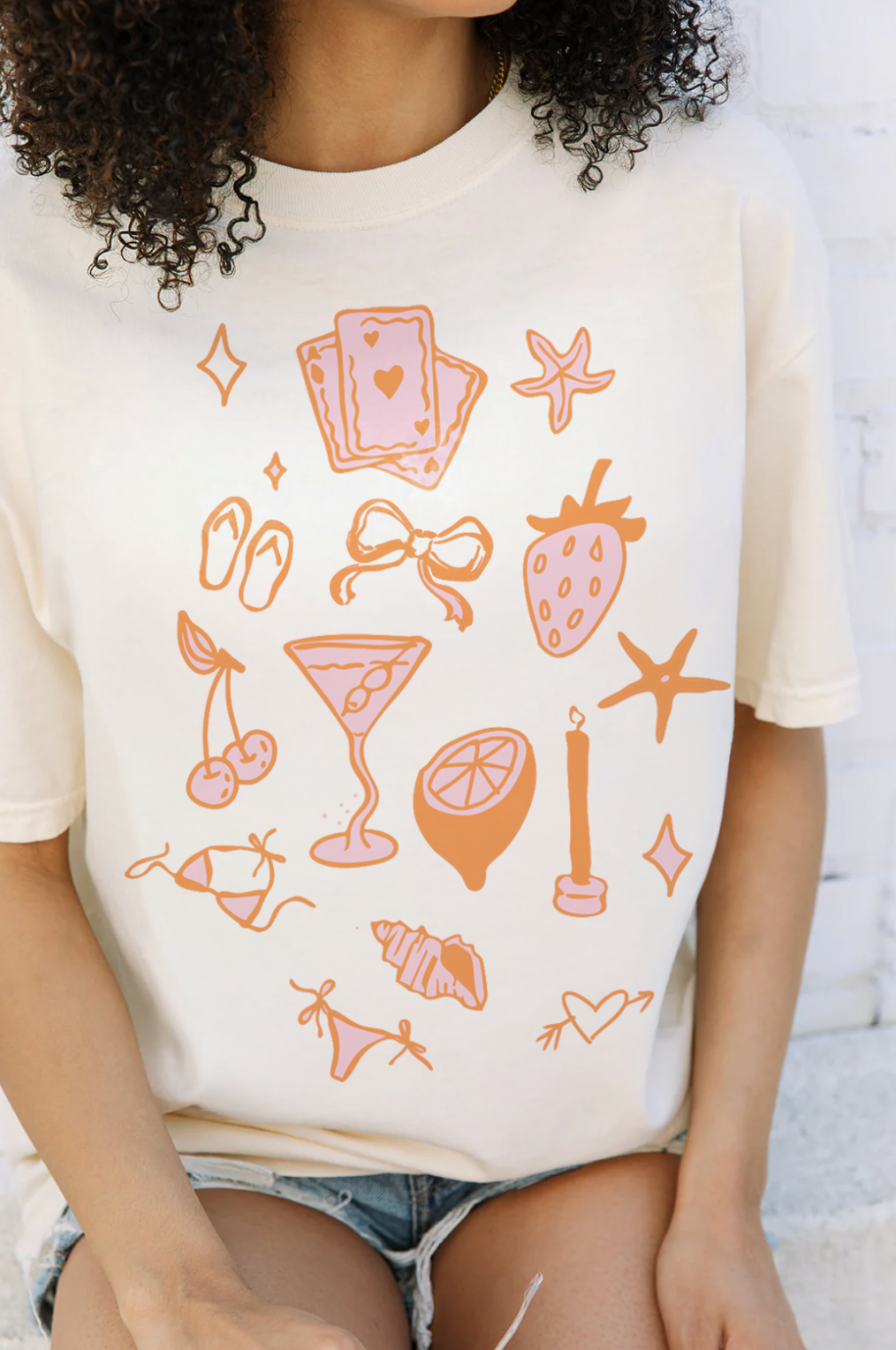 Summer Icons Ivory Tee