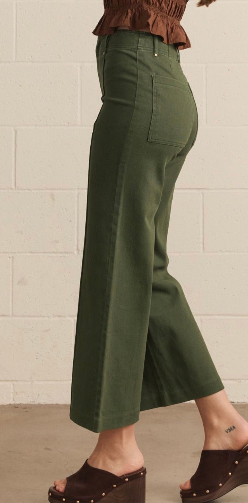Olive Grove Wide Leg Pants