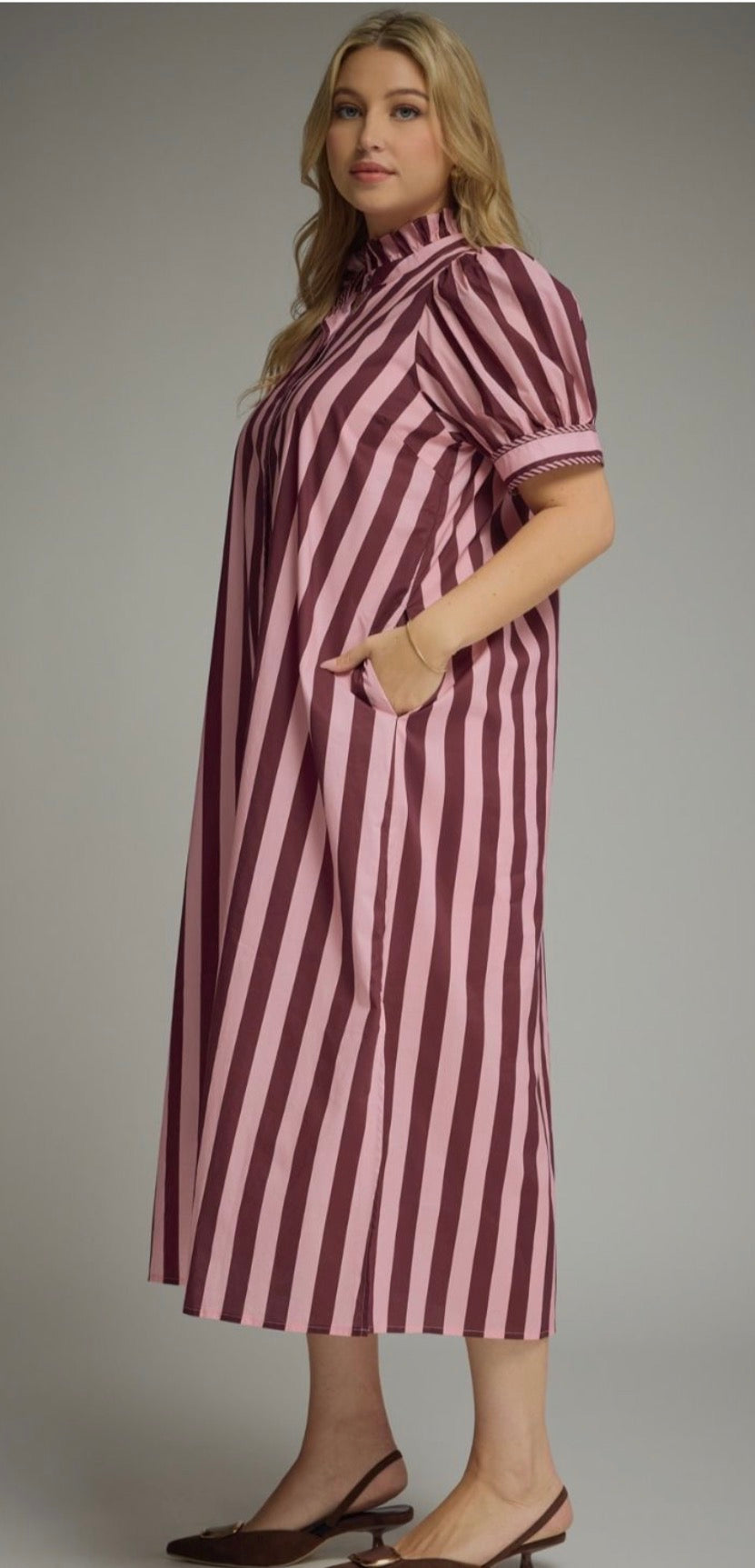 Berry Blossom Midi Dress (PLUS)