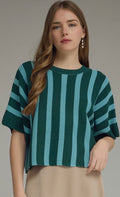 Green Harbour Striped Sweater Top