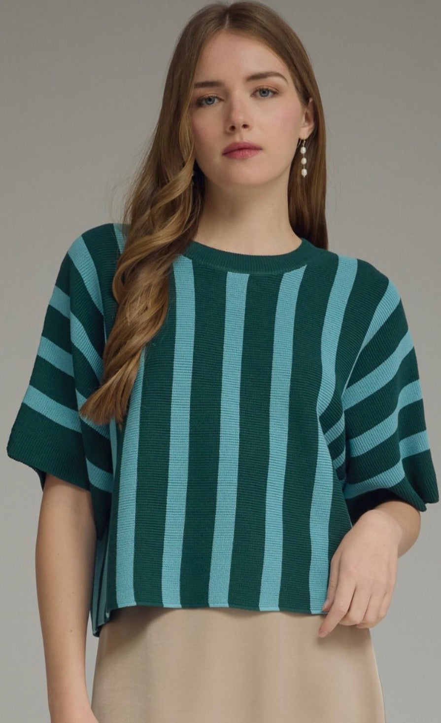Green Harbour Striped Sweater Top
