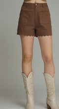 Chestnut Charm Scallop Shorts