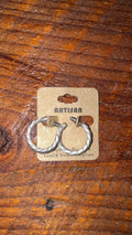 Silver Twist Hoops