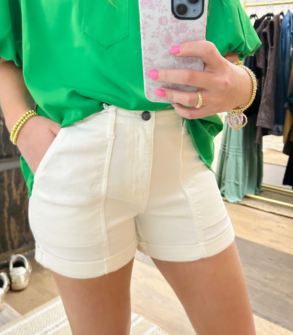 Judy Blue White High Rise Shorts
