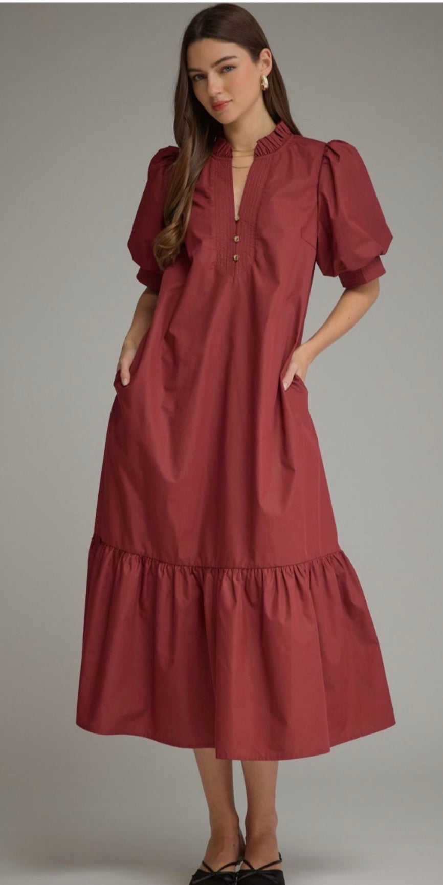 Burgundy Belle Midi Dress