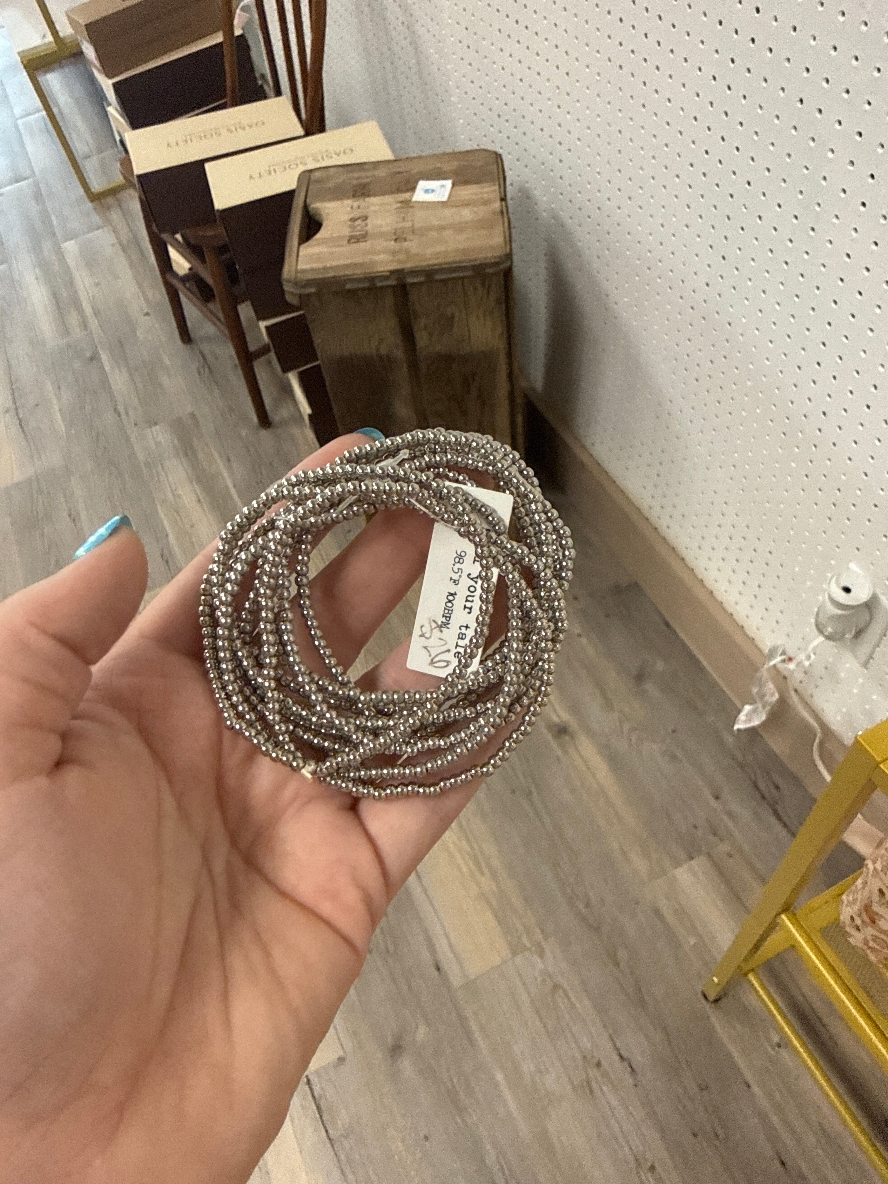 Silver Beaded Bracelets