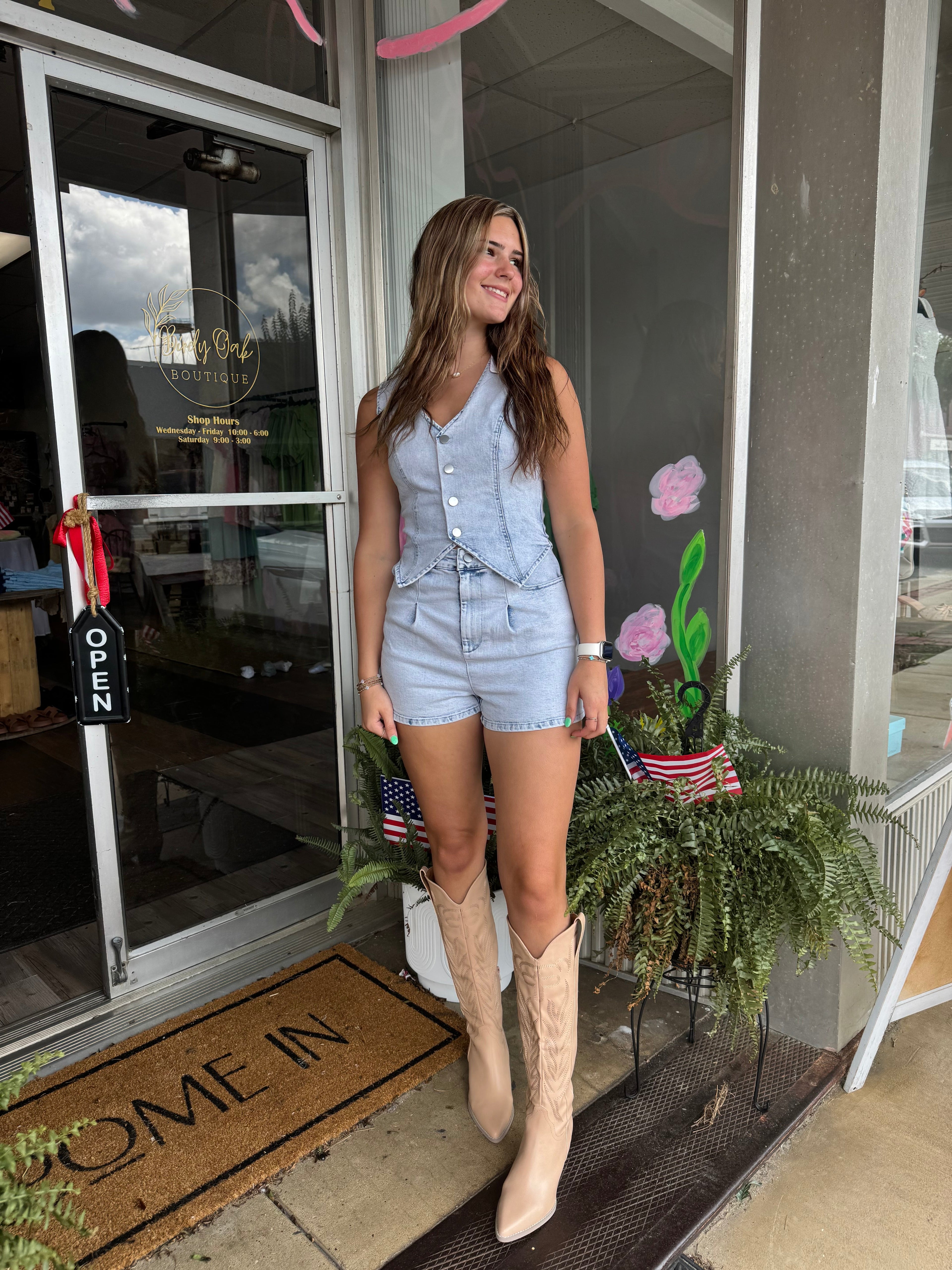 Blue Denim Romper