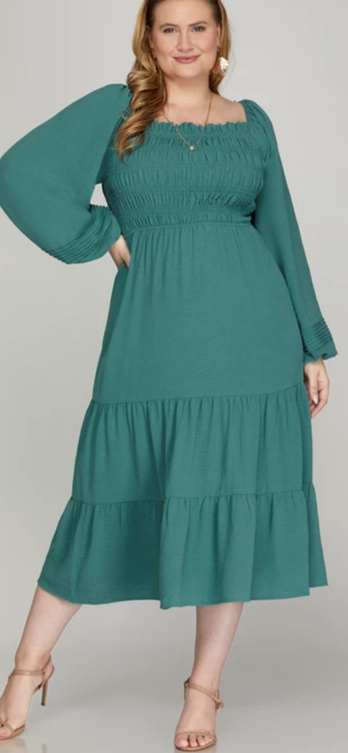 Plus Smocked Dress