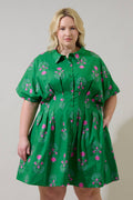 Plus Size Floral Smocked Dress