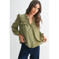 Olive Green Button Down Blouse