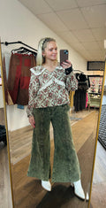 Olive Green Crop Pants