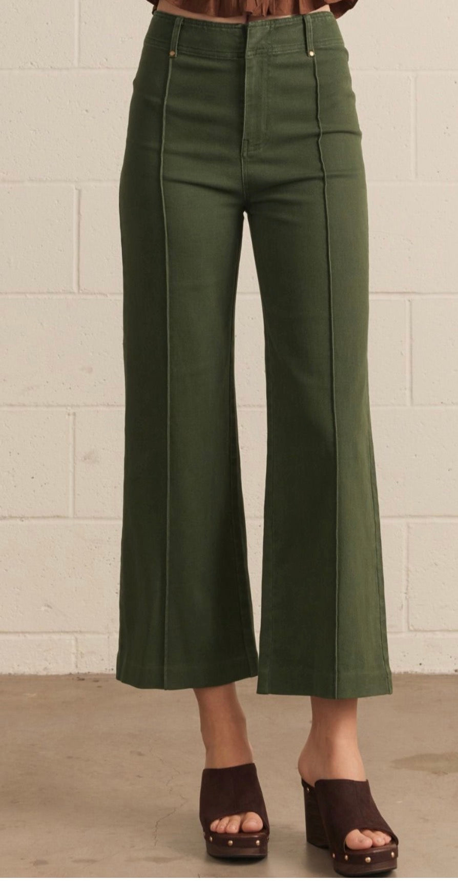 Olive Grove Wide Leg Pants