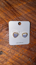 Blue Willow Heart Studs