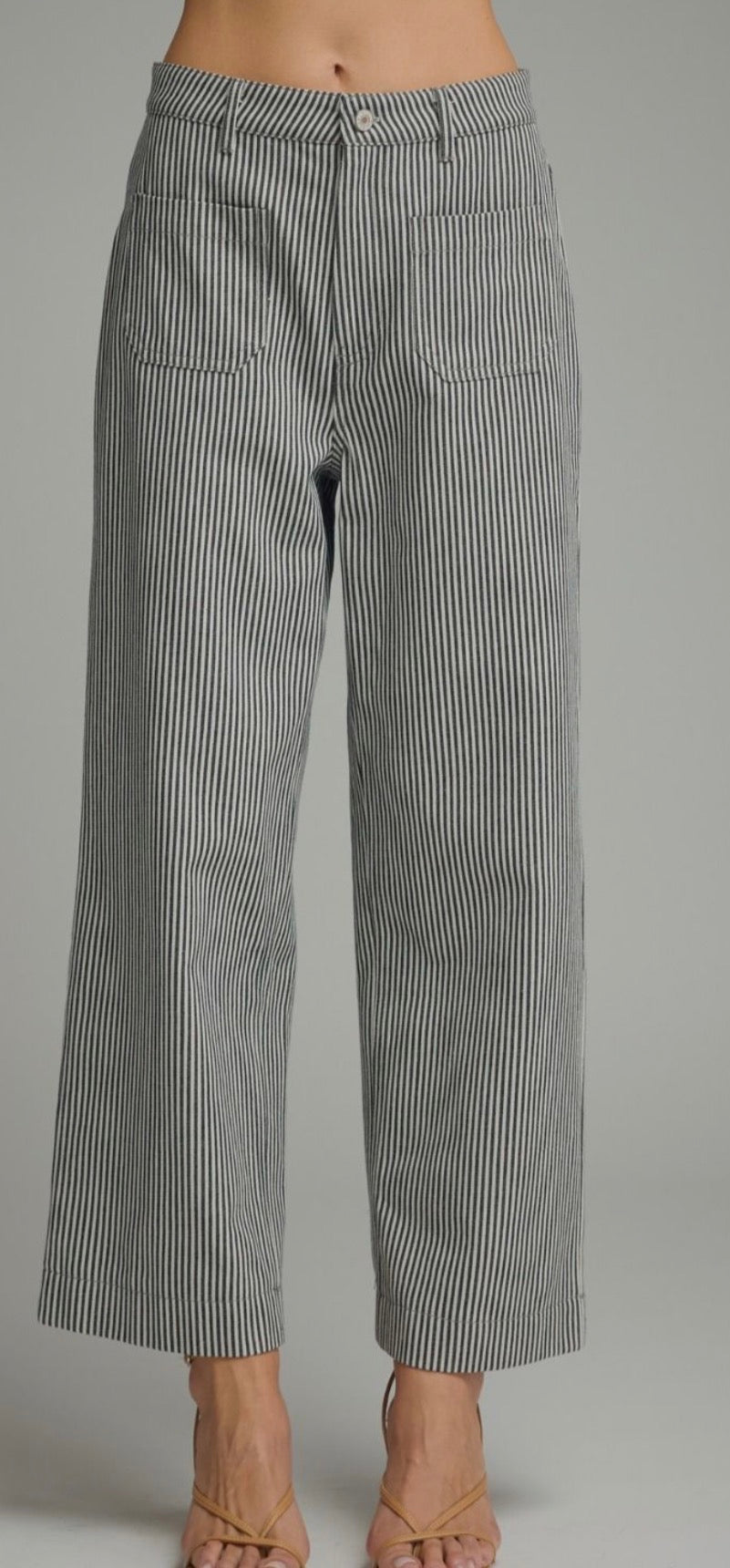 Railway Stripe Wide Leg Pants
