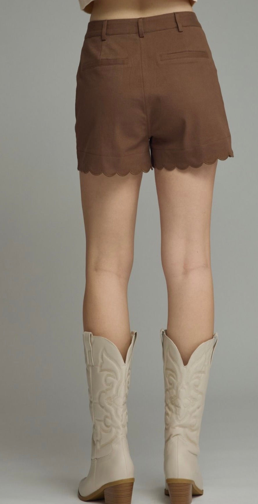 Chestnut Charm Scallop Shorts