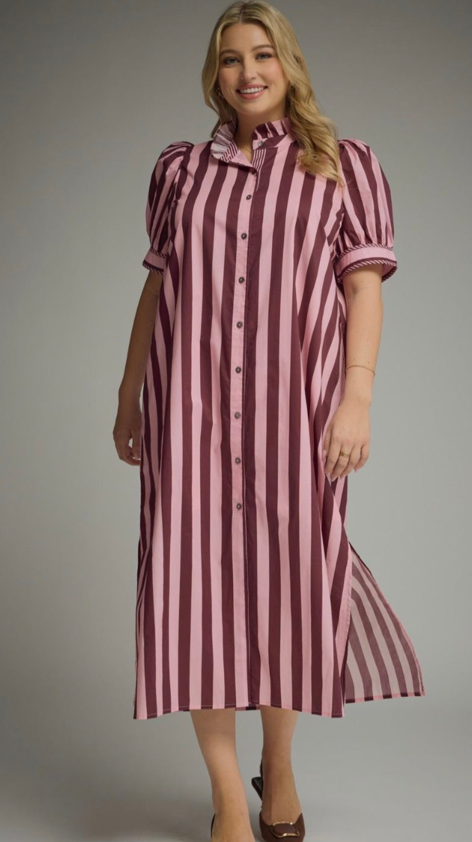 Berry Blossom Midi Dress (PLUS)