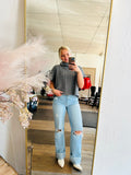 Grey Crop Sweater