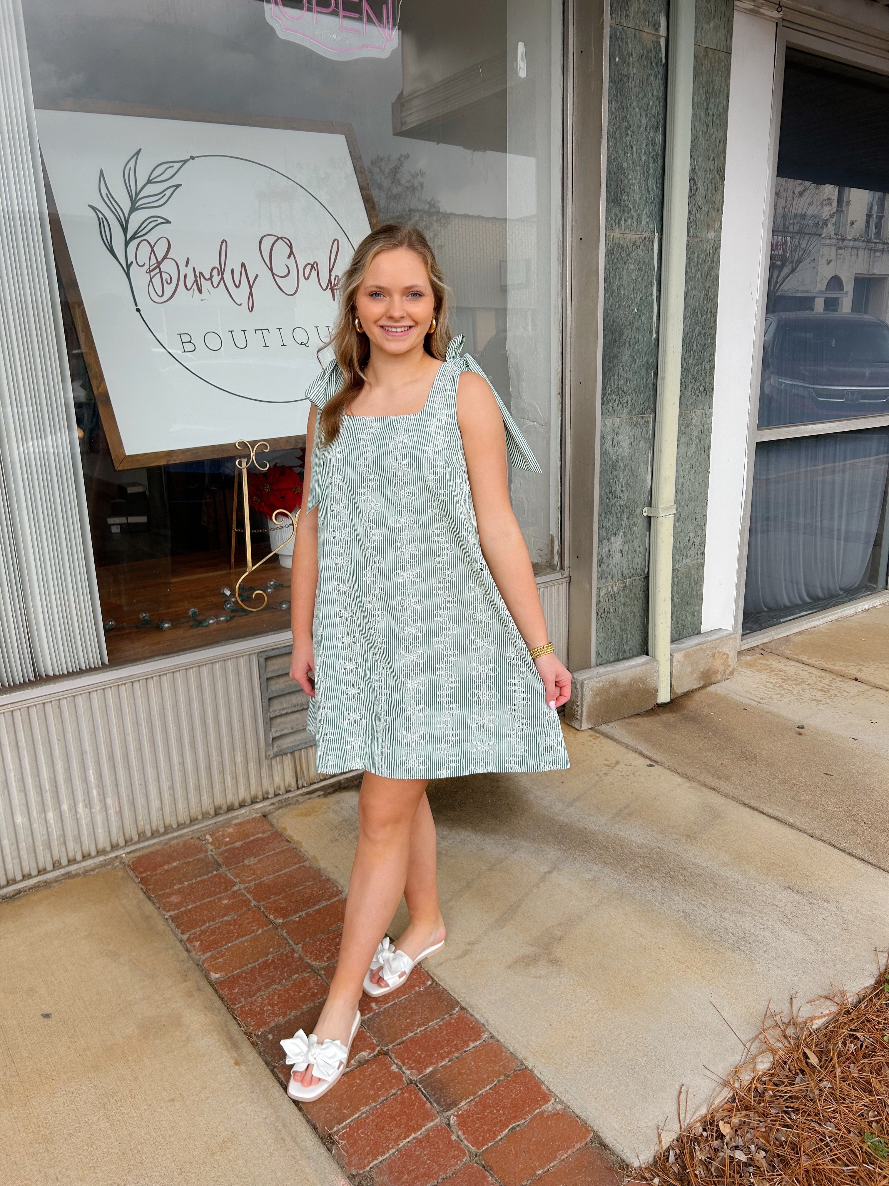 Eyelet Floral Mini Dress