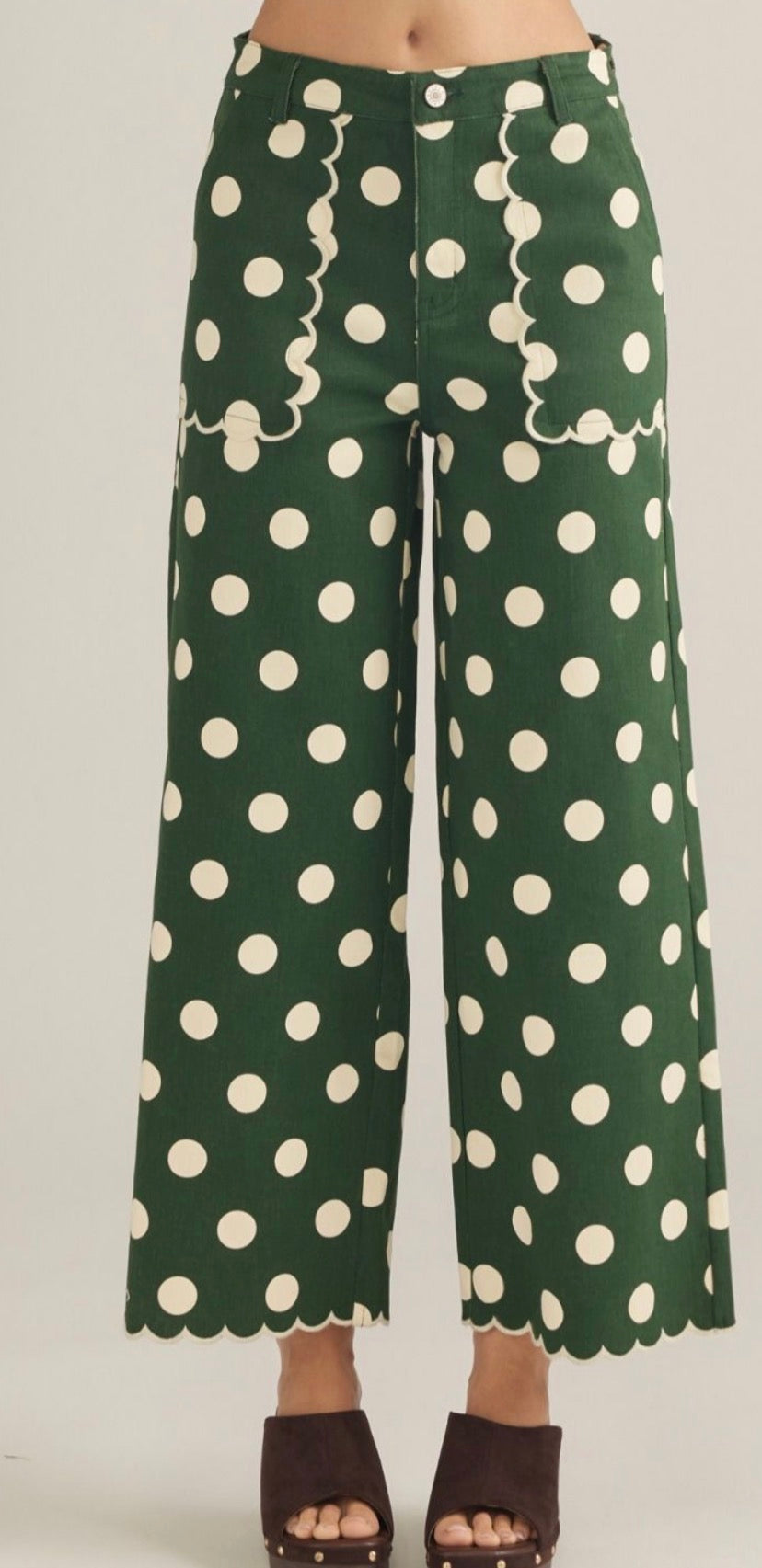 Pine Dot Wide Leg Pants
