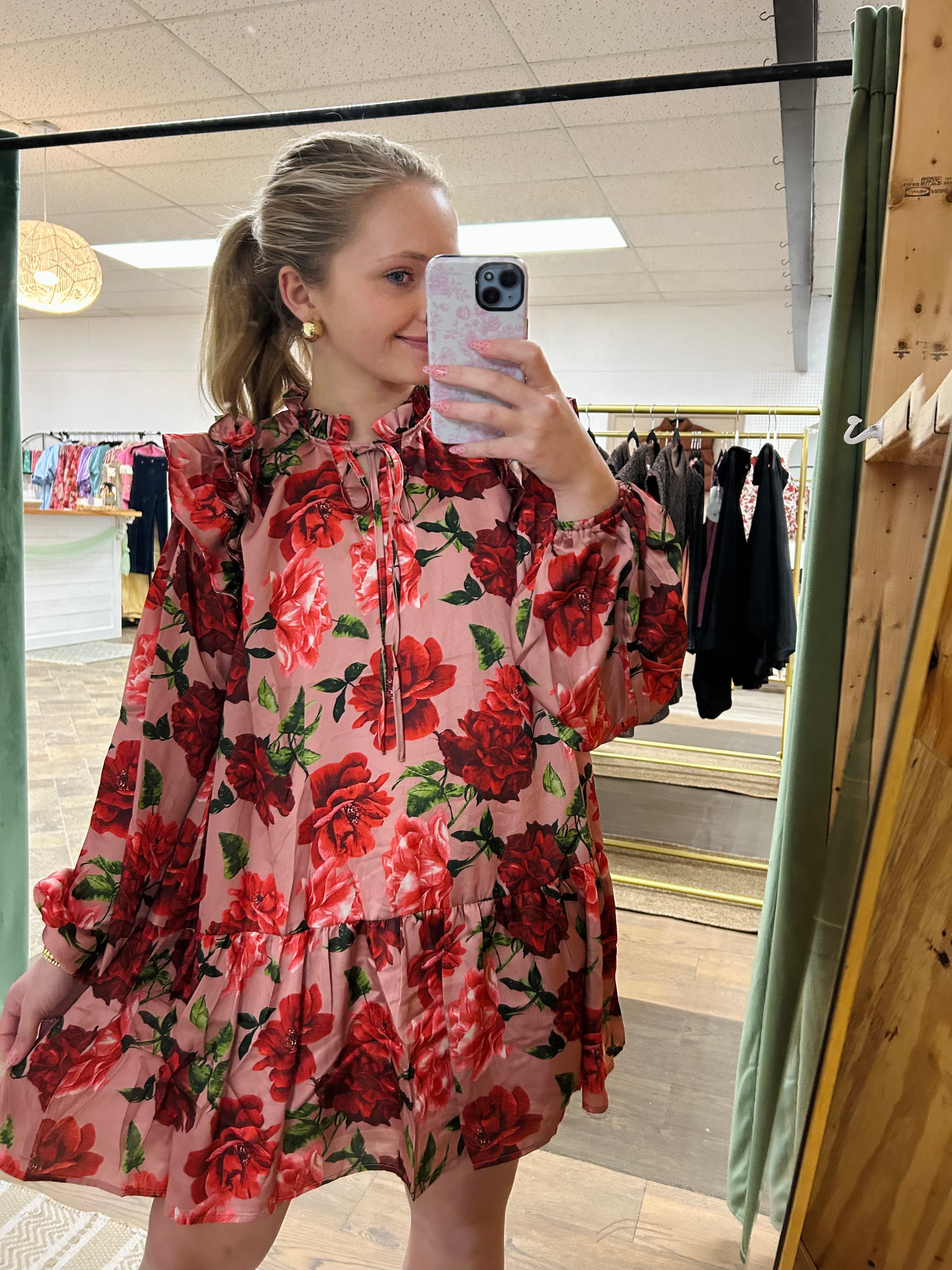 Satin Floral Dress