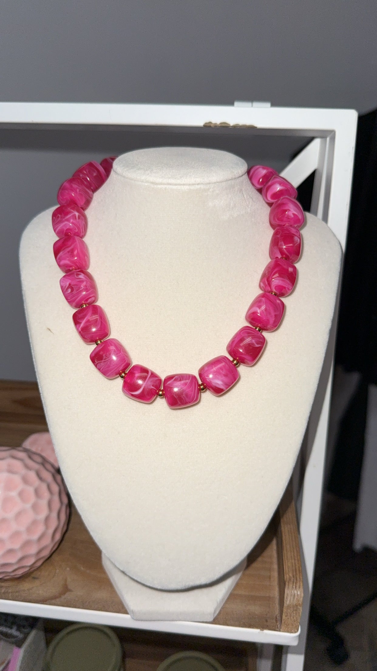 Pink Peony Necklace